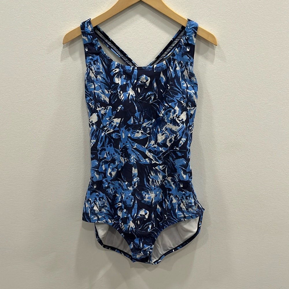 Speedo Blue Printed One Piece Swimsuit